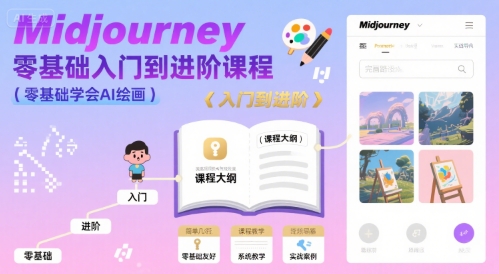 midjourney零基础入门到进阶课程，零基础学会AI绘画-米创网