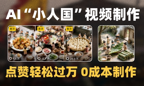 爆款1000W+播放微缩景观迷你小人国AI视频0成本制作全流程教学-米创网