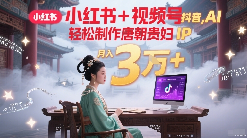 小红书+视频号+抖音，AI轻松制作唐朝贵妇IP，每天30分钟，轻松产出N条，月入3W+-米创网