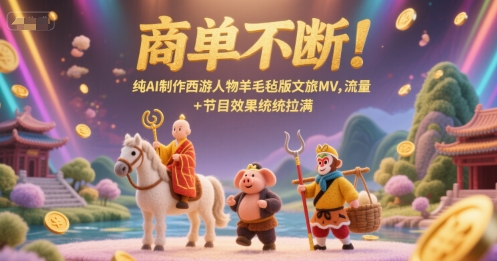 商单不断！纯AI制作西游人物羊毛毡版文旅MV，流量+节目效果统统拉满-米创网