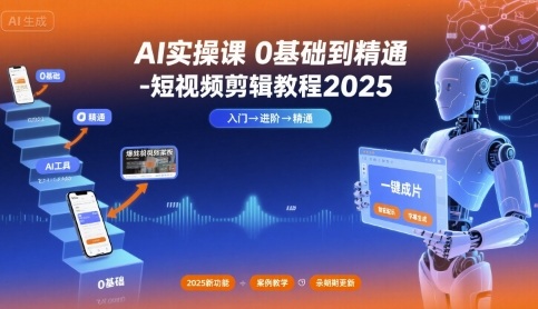 AI实操课0基础到精通-短视频剪辑教程2025-米创网