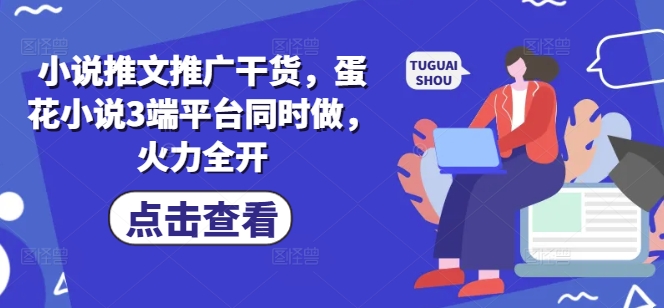 小说推文推广干货，蛋花小说3端平台同时做，火力全开-米创网