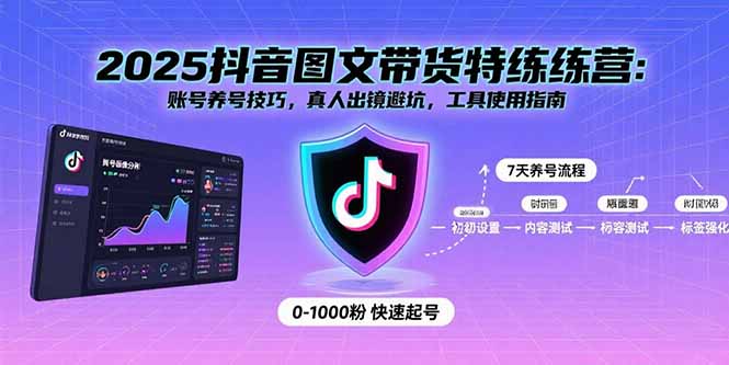 2025抖音图文带货特练营：账号养号技巧，真人出镜避坑，工具使用指南-米创网