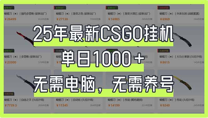25年最新CSGO挂机系统，单日1000+，无需电脑，无需养号，0基础可上手-米创网