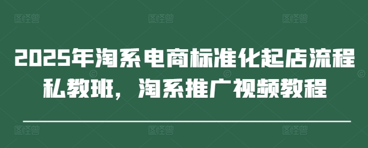 2025年淘系电商标准化起店流程私教班，淘系推广视频教程-米创网
