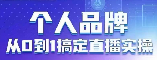 个人品牌：从0到1搞定直播实操，用直播为你的个人品牌赋能，六大实操板块，放大个人影响力-米创网