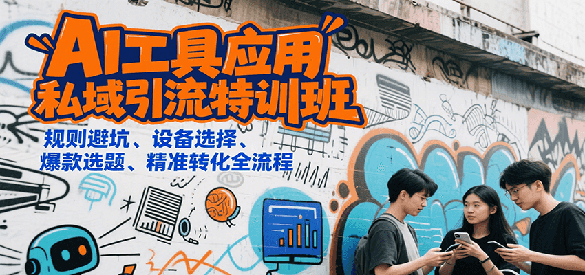 AI工具应用私域引流特训班，规则避坑、设备选择、爆款选题、精准转化全流程-米创网