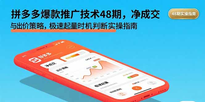 拼多多爆款推广技术48期，净成交与出价策略，极速起量时机判断实操指南-米创网