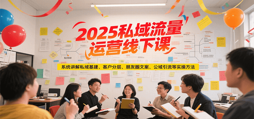 2025私域流量运营线下课，系统讲解私域基建/客户分层/朋友圈文案/公域引流等实操方法-米创网