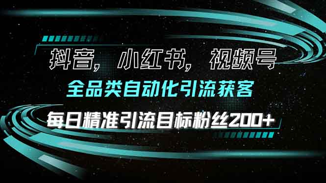 抖音小红书视频号全品类自动化引流获客，每日精准引流目标粉丝200+-米创网