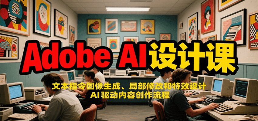 Adobe AI设计课：文本指令图像生成、局部修改和特效设计，AI驱动内容创作流程-米创网