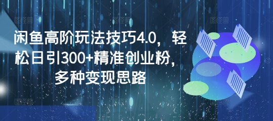 闲鱼高阶玩法技巧4.0，轻松日引300+精准创业粉，多种变现思路-米创网