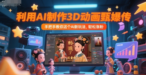 利用AI制作3D动画甄嬛传，流量爆了，手把手教你这个AI新玩法，轻松涨粉-米创网