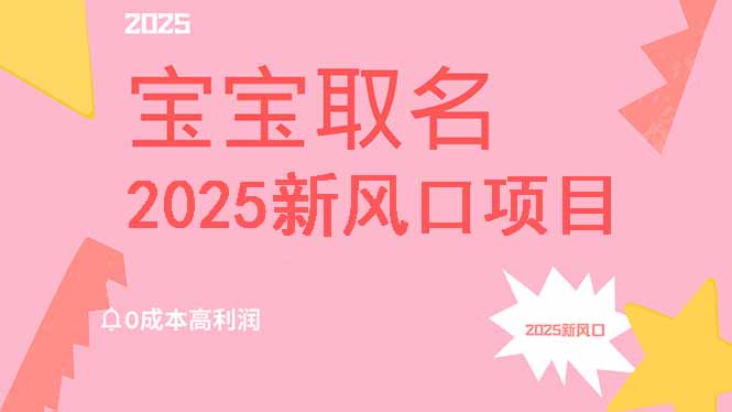 2025新风口项目宝宝取名，0成本高利润，附保姆级教程，月入过万不是梦-米创网