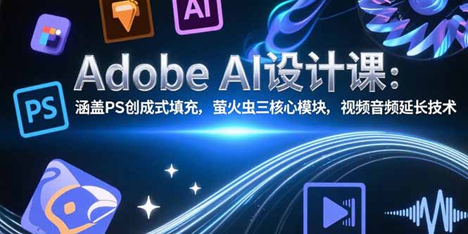 Adobe AI设计课：涵盖PS创成式填充，萤火虫三核心模块，视频音频延长技术-米创网