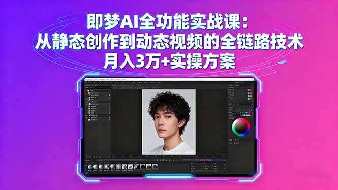 即梦AI全功能实战课：从静态创作到动态视频的全链路技术 月入3万+实操方案-米创网
