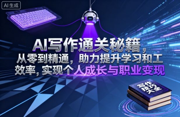 AI写作通关秘籍，从零到精通，助力提升学习和工作效率，实现个人成长与职业变现-米创网