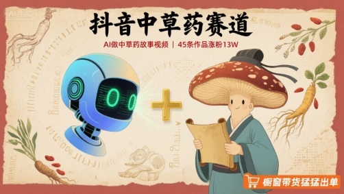 抖音中草药赛道，用AI做中草药故事视频，45条作品涨粉13W，橱窗带货猛猛出单-米创网