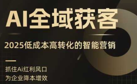 AI全域获客实训营，2025低成本高转化的智能营销，精准找客，高效营销-米创网