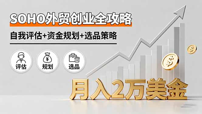 SOHO外贸创业全攻略，自我评估+资金规划+选品策略，月入2万美金-米创网