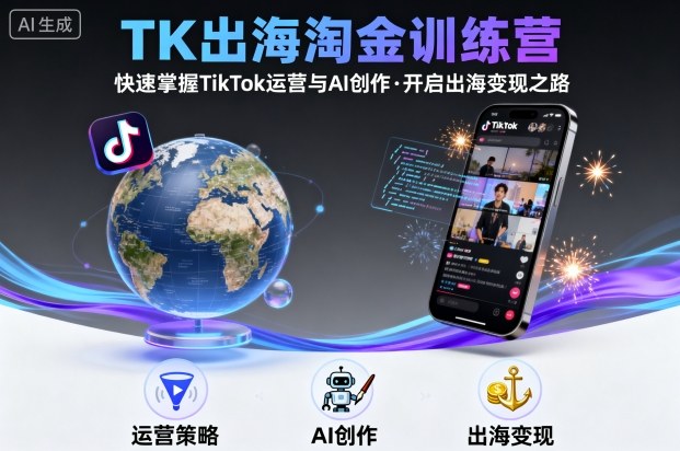 TK出海淘金训练营，助你快速掌握TikTok运营与AI创作，开启出海变现之路-米创网