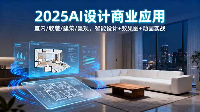 2025AI设计商业应用：室内/软装/建筑/景观，智能设计+效果图+动画实战-米创网