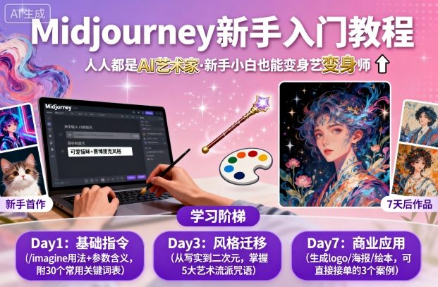 midjourney新手入门教程：人人都是AI艺术家，新手小白也能变身艺术大师-米创网