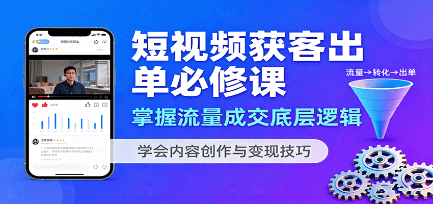 短视频获客出单必修课：掌握流量成交底层逻辑，学会内容创作与变现技巧-米创网
