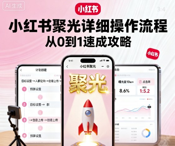 小红书聚光详细操作流程，小红书聚光从0到1速成攻略-米创网