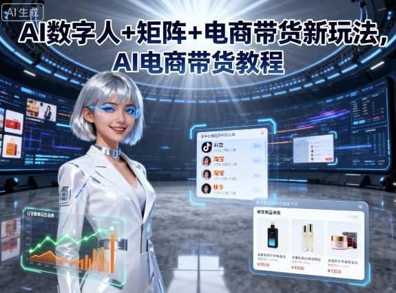 AI数字人+矩阵+电商带货新玩法，AI电商带货教程-米创网