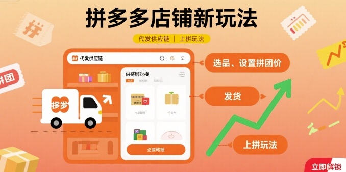 拼多多店铺新玩法，代发供应链上拼玩法-米创网