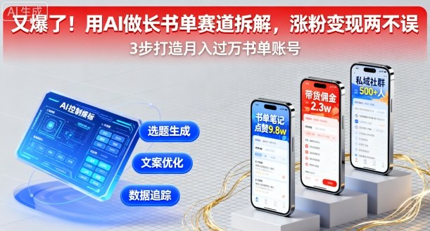 又爆了！用AI做长书单赛道拆解，涨粉变现两不误-米创网