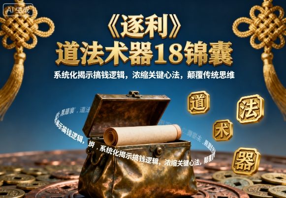 《逐利》道法术器18锦囊，系统化揭示搞钱逻辑，浓缩关键心法，颠覆传统思维-米创网