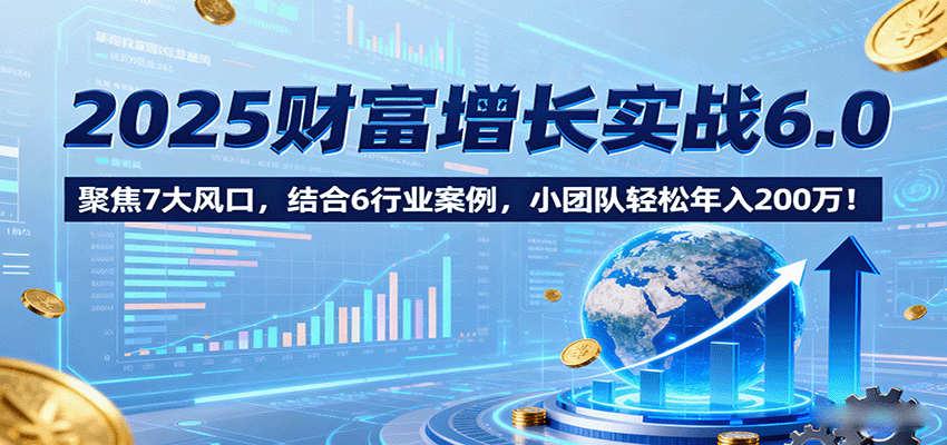 2025财富增长实战6.0，聚焦7大风口，结合6行业案例，小团队轻松年入200万！-米创网