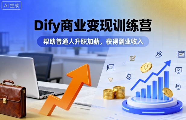 Dify商业变现训练营，帮助普通人升职加薪，获得副业收入-米创网