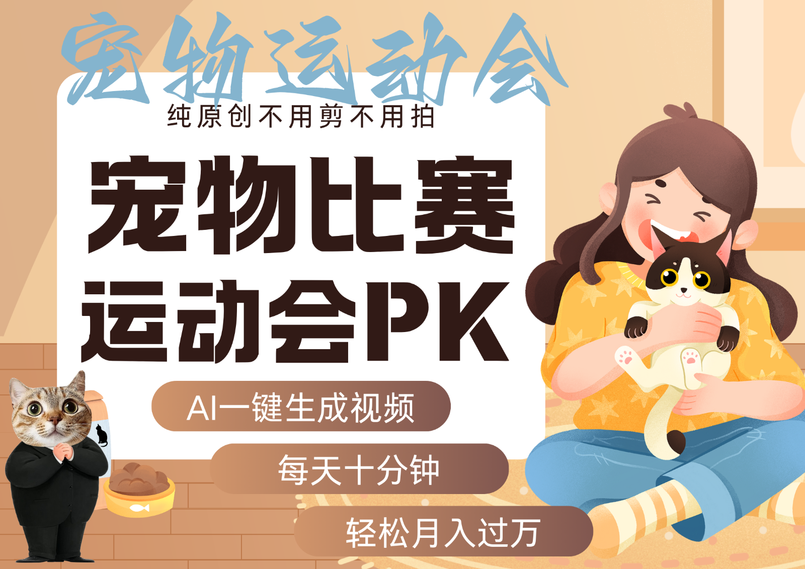 AI萌宠运动员跳水 射击 篮球 足球比赛 每天十分钟 附详细提示词文案库 代替做…-米创网
