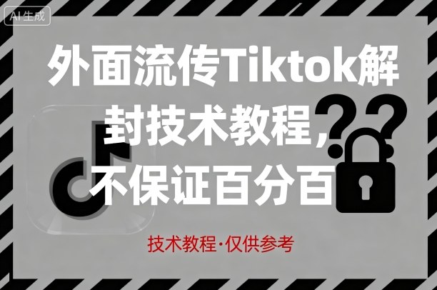 外面流传Tiktok解封技术教程，不保证百分百，具体自测-米创网
