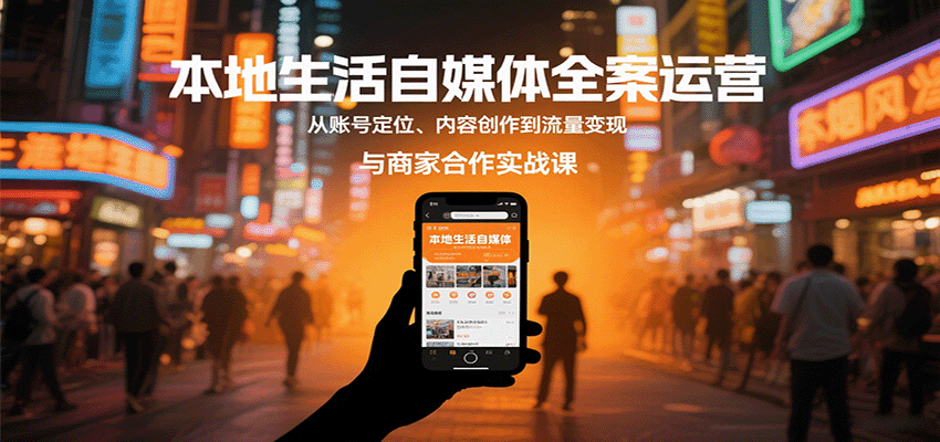 本地生活自媒体全案运营，从账号定位、内容创作到流量变现与商家合作实战课-米创网