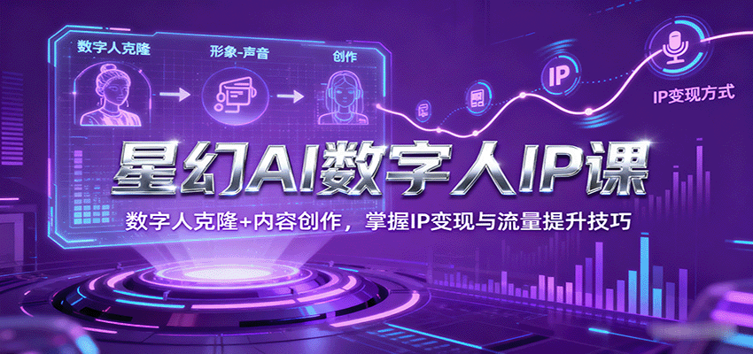 星幻AI数字人IP课，数字人克隆+内容创作，掌握IP变现与流量提升技巧-米创网