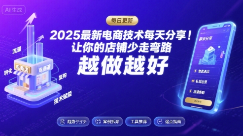 2025最新电商技术每天分享，让你的店铺少走弯路，越做越好(更新9月)-米创网