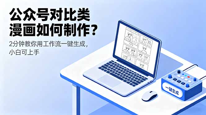 公众号对比类漫画如何制作？2分钟教你用工作流一键生成，小白可上手-米创网