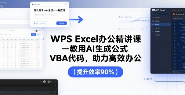WPS Excel办公精讲课，教用 AI 生成公式，VBA 代码，助力高效办公-米创网