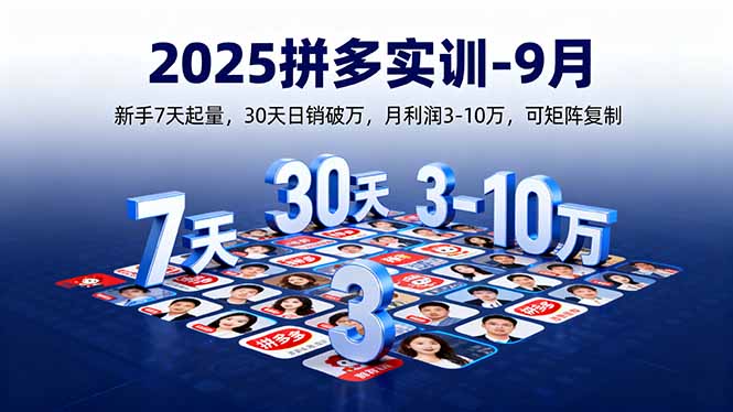 2025拼多多实训-9月：新手7天起量,30天日销破万,月利润3-10万,可矩阵复制-米创网