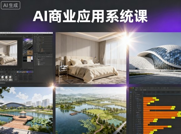 AI商业应用系统课，室内-软装-建筑-景观，智能设计+效果图+动画画实战-米创网