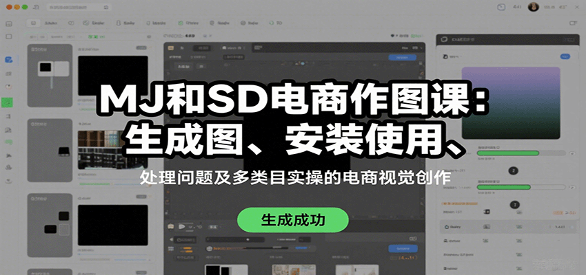 MJ和SD电商作图课：生成图、安装使用、处理问题及多类目实操的电商视觉创作-米创网