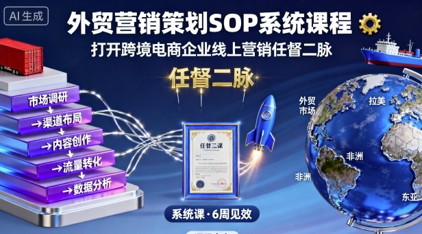 外贸营销策划SOP系统课程，打开跨境电商企业线上营销任督二脉-米创网