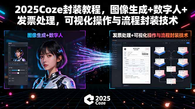 2025Coze封装教程，图像生成+数字人+发票处理，可视化操作与流程封装技术-米创网