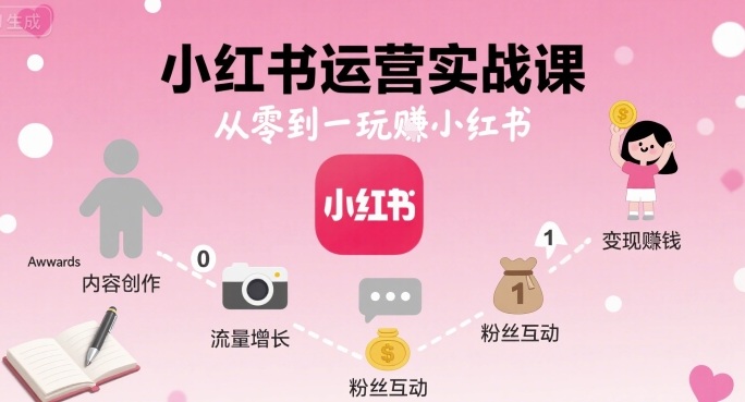 小红书运营实战课，从零到一玩賺小红书-米创网