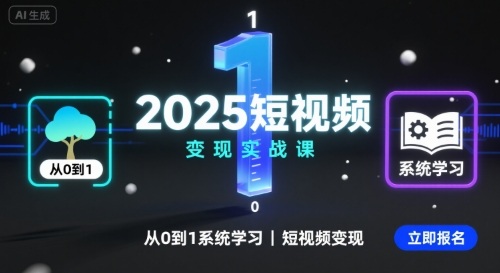 2025短视频变现实战课，从0到1系统学习短视频变现-米创网