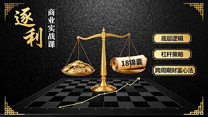 《逐 利》商业实战课，底层逻辑、杠杆策略、18锦囊，跨周期财富心法-米创网